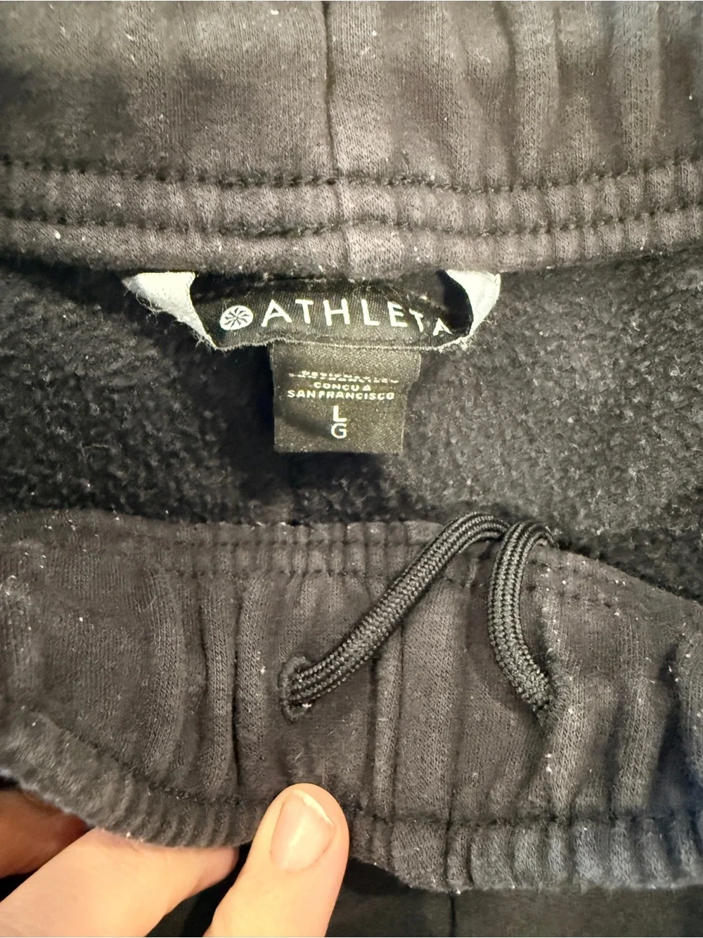 Athleta forever fleece high rise jogger black large regular